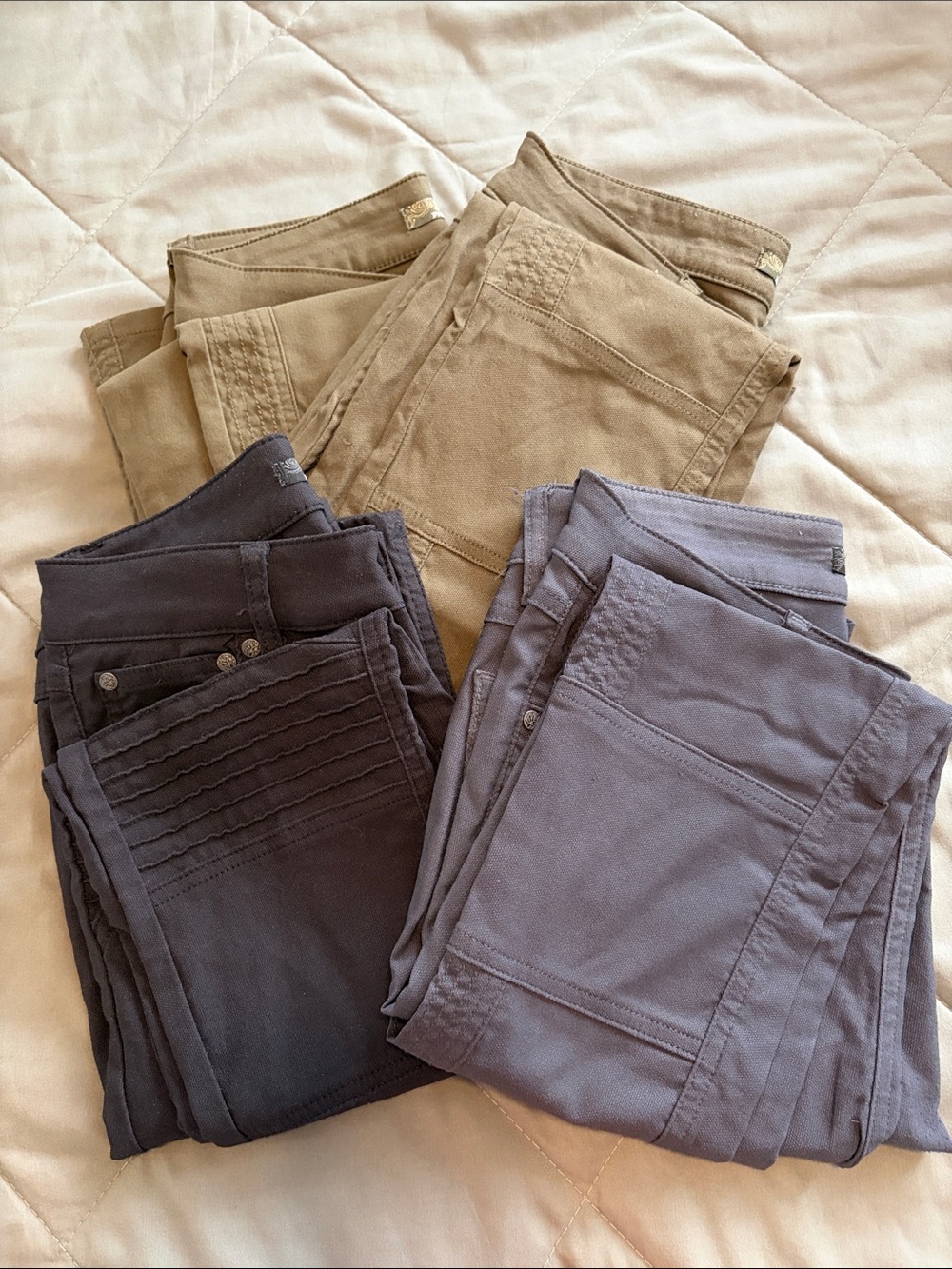 Prana Women's Pants Bundle in Tan, Gray, and Blue